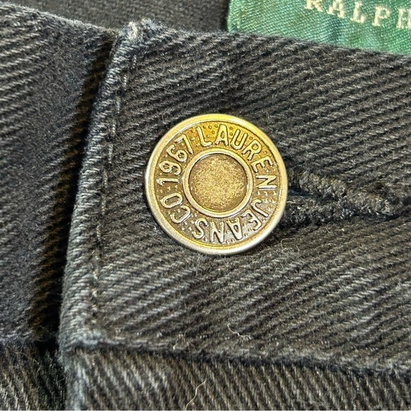 Lauren Jeans Co. Ralph Lauren Mid Rise Flare Black Denim Jeans Size 16 - Picture 9 of 12